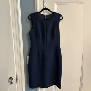 J. Crew Navy Blue Matelasse Portfolio Dress
